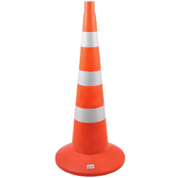 Конус дорожный h=750мм с утяжелителем, 3 светоотр-е полосы, квадратное основание