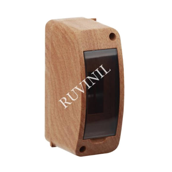 68302-38М Тусо Щиток для о/п на 2 модуля с вертикальной дверцей, 140х55х85мм, IP40, бук